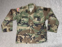 US Military Jacket Men Medium Short Woodland Camo Paintball Hunting Comb... - $24.74