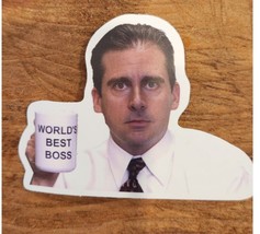 Michael Scott The Office Sticker Laptop World&#39;s Best Boss Quote Dunder M... - £2.39 GBP