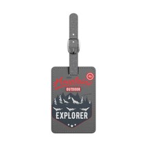 Personalized Mountain Explorer Luggage Tag, Rectangle, Practical Outdoor... - $23.69