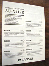 Instructions for Use Manual Guide Amplifier Sansui AU-X417R Amplifier Gu... - $59.82
