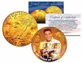 1977 ELVIS PRESLEY 24K Gold Plated Eisenhower IKE Dollar *Officially Licensed* - £7.59 GBP