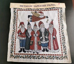 Vintage Metallic Tapestry Panel Craft Kit Christmas Santa 17&quot;X17.8&quot; - $4.99