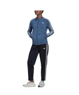 new adidas 3 STRIPES TRICOT TRACK SUIT SET women&#39;s sz S or M blue Jacket... - €64,04 EUR