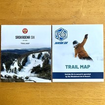 2024 SASKADENA SIX Resort Ski Trail Map BONUS Suicide 6 Two(2) Map Lot - $18.95