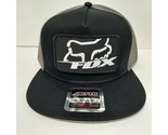 Fox Otto Embroidered Patch Flat Bill Mesh Snapback Baseball Cap Hat Black - £17.89 GBP
