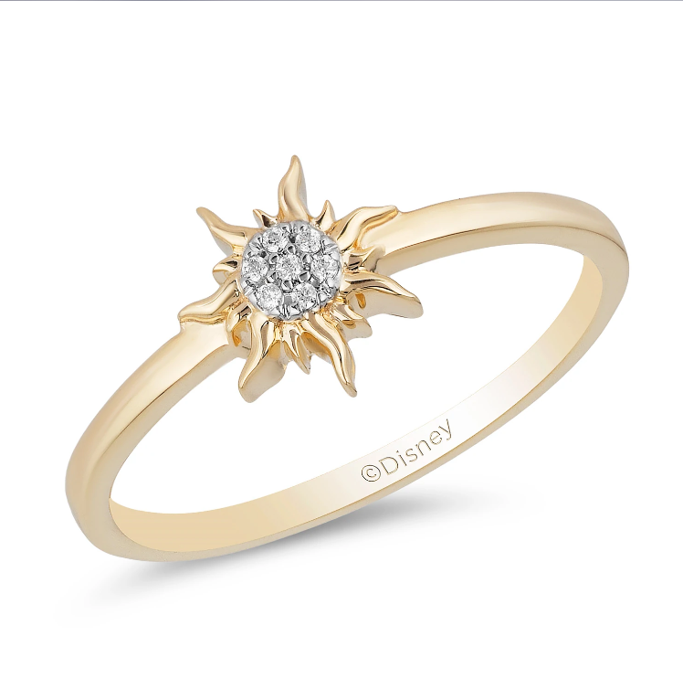 Enchanted Disney Fine Jewelry Yellow Gold with Diamond Accent Rapunzel Sun Ring