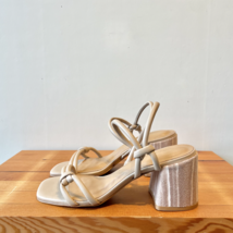 36 / 6 - Intentionally Blank Nude Strappy Wood Block Heel Sandals 0425GN - $55.00