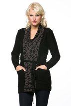 Women&#39;s Knit Cardigan Black/Gray - £40.28 GBP