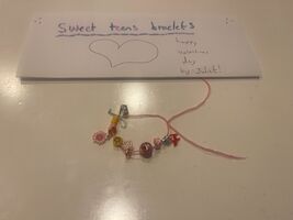 Handgemachtes Charmed Pixie Armband Für Sweet Teens Rosa Perlen Charm - $4.98