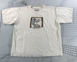 Vintage Be As You Are T Shirt Mens Big White Graphic Print Faces You Go ... - $24.74