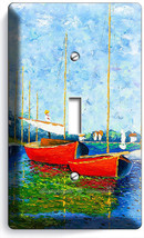 CLAUDE MONET RED BOATS LAKE PAINTING SINGLE LIGHT SWITCH WALL PLATES ROO... - $173.55 MXN