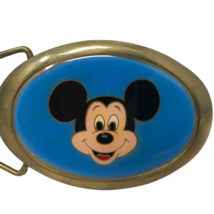 VTG Baron Buckles Mickey Mouse Solid Brass Buckle Walt Disney Blue - $64.34