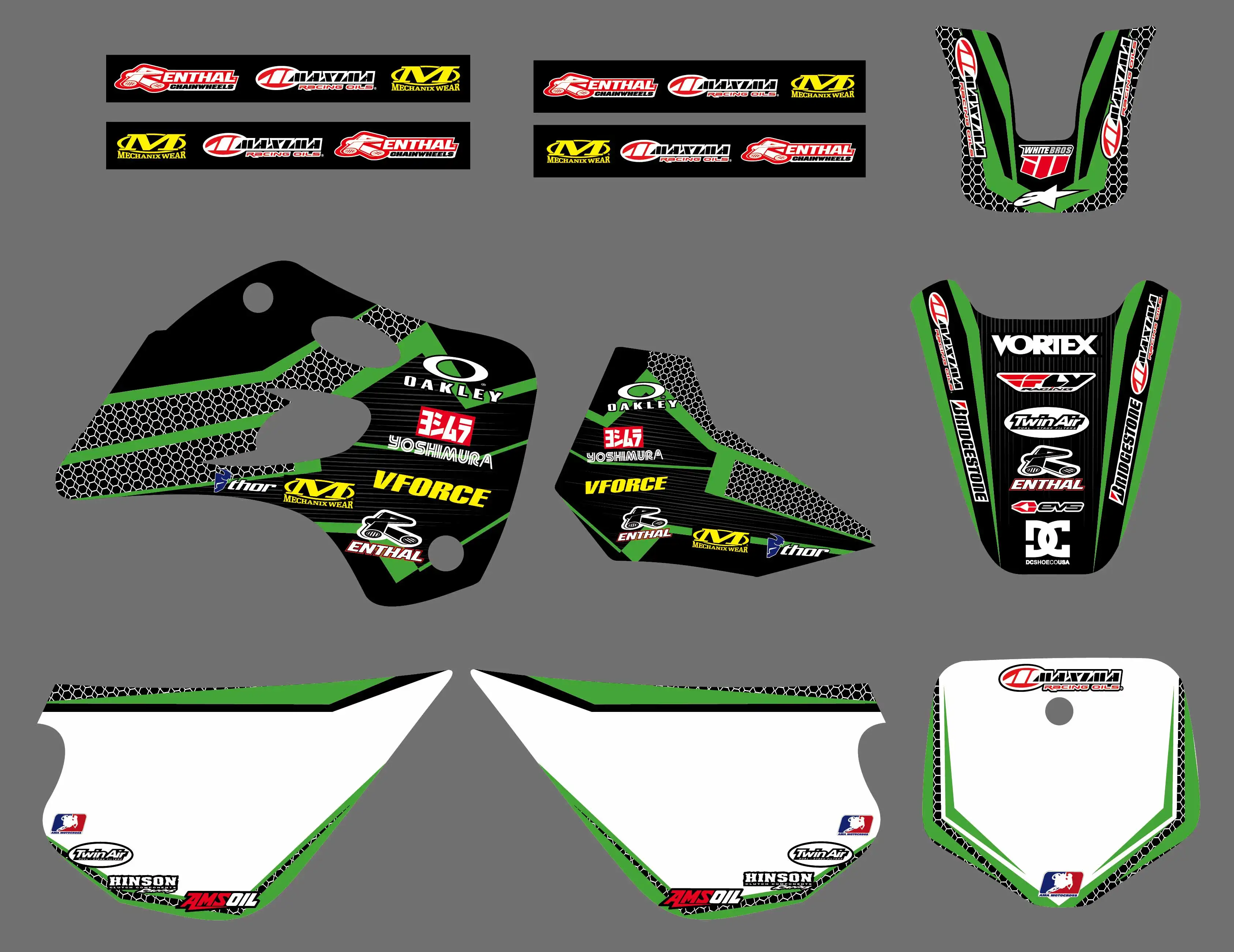 Motorcycle Team Graphics &amp; Backgrounds Decals Stickers Kits Fit KX80 Kx 80 19 - £201.91 GBP