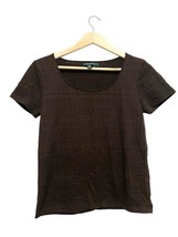 Lauren Ralph Lauren Vintage Knit Stretch Top Women Size Medium Brown Puc... - $17.11