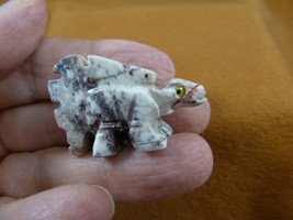 Y-DIN-ST-52) little Gray white Stegosaurus DINOSAUR gem SOAPSTONE dino f... - $8.59