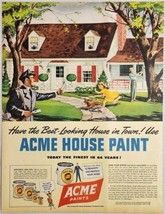 1948 Print Ad Acme Lead House Paint Mailman Delivers, Dad &amp; Daughter Detroit,MI - £14.61 GBP