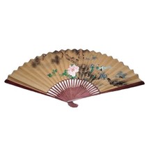 VINTAGE Oriental Wall Art JAPANESE Folding Fan HUGE 60&quot; x 35&quot; BEAUTIFUL ... - £81.16 GBP