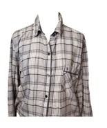 Victoria&#39;s Secret Women PJ top shirt size M plaid long sleeves v-necklin... - $224.87 MXN