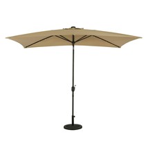 6.5 x 10 ft. Nassau Rectangular Market Umbrella with LED Bulb Lights  Champagne  - £134.47 GBP