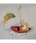 Catch your dreams Fishing In A Boat Christmas Ornament - £7.70 GBP