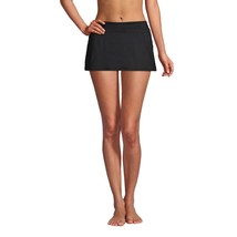 Lands End Women&#39;s Chlorine Resistant Mini Swim Skirt Skort Swim Bottoms Black 6 - £18.90 GBP