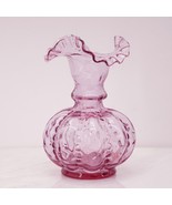 Vintage Fenton Light Purple Melon Vase Glossy Art Glass #192 Beaded Ruff... - $2,947.53 MXN