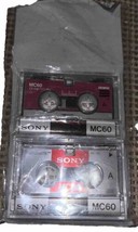 Sony MC-60 Gemini MC60  Microcassette As Blanks Cassette Tape Disc 60 Min 2 Pcs - $4.99