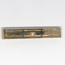 Vintage Swank Tie Bar Clasp Tie Tack Gold Tone Jeweled - £13.84 GBP