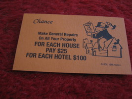 2004 Monopoly Board Game Piece: General Repairs Chance Card - $1.00