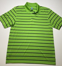 PGA Tour Men’s Polo Shirt Lime Green With Black Stripe Size M - £8.47 GBP