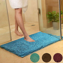 Absorbent Soft Shaggy Non Slip Bath Mat Bathroom Shower Home Floor Rugs ... - £14.16 GBP