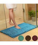 Absorbent Soft Shaggy Non Slip Bath Mat Bathroom Shower Home Floor Rugs ... - £13.88 GBP