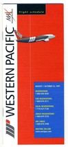 Western Pacific Airlines Timetable Flight Schedule August 1 - October 1  1997 - £9.34 GBP