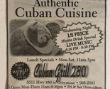 1990s Cuban Grill 280 Restaurant Vintage Print Ad Advertisement pa19 - $7.91