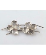 DOGWOOD Flowers 925 Sterling Silver Brooch Pin - Repousse - FREE SHIPPING - $48.00