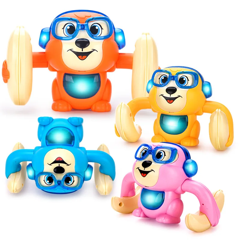 Baby Toys Electric Funny Voice Control Rolling Over Cartoon Monkey Toy Musical - £15.55 GBP+
