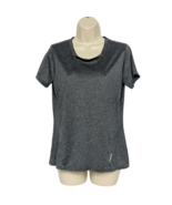 Reebok Womens Reflective Active T Shirt Size Medium Gray Scoop Neck Shor... - $19.80