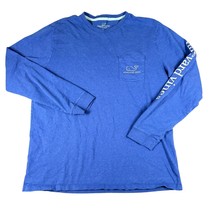 Vineyard Vines Mens L Blue Long Sleeve Cotton Pocket Whale Graphic Tee T... - $17.99