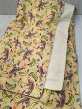 Curious George Baby Blanket Orange Bananas Alphabet Handmade from Cotton... - £11.59 GBP
