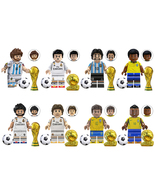 8Pcs Football World Cup Minifigure Real Madrid CF Pele Modric Neymar Min... - £20.35 GBP