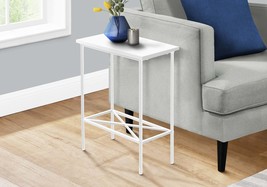 White Modern 2-Tier Accent Side End Table - Small Narrow Living Room Bed... - $75.99