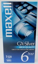 Maxwell Vhs Video Cassette GX-SILVER High Quality T-120 6 Hour Sealed - £3.53 GBP