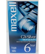 MAXWELL VHS VIDEO CASSETTE GX-SILVER HIGH QUALITY T-120 6 HOUR SEALED - £3.52 GBP