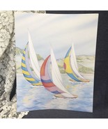 Vintage 1990’s Poster Art Print Sail Boats Nautical 16”x20” - £10.97 GBP