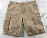 Unionbay Cargo Shorts Mens 38 Tan Knee Length Pockets Zip Fly Cotton Blend - $18.80