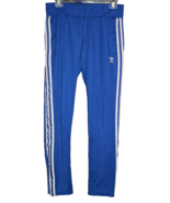 Women&#39;s Size Small Adidas Blue White Stripes Track Pants W/ Pockets &amp; Cu... - £17.03 GBP