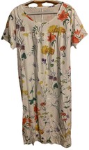 Floral Printed Maxi Dress Women Short Sleeved Round Neck Printed  With P... - $26.91 CAD