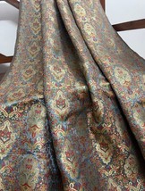 Indian Banarasi Brocade Fabric Gray &amp; Gold Fabric Wedding Dress Fabric - NF94 - £16.33 GBP+