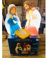 3piece Set +Box Vtg General Foam Lighted Blow Mold Mary/Joe/Jesus Nativi... - £75.05 GBP