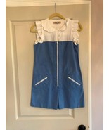 See by Chloe Sky Blue Dress White Peter Pan Collar Detail SZ 2 Made in I... - £69.40 GBP